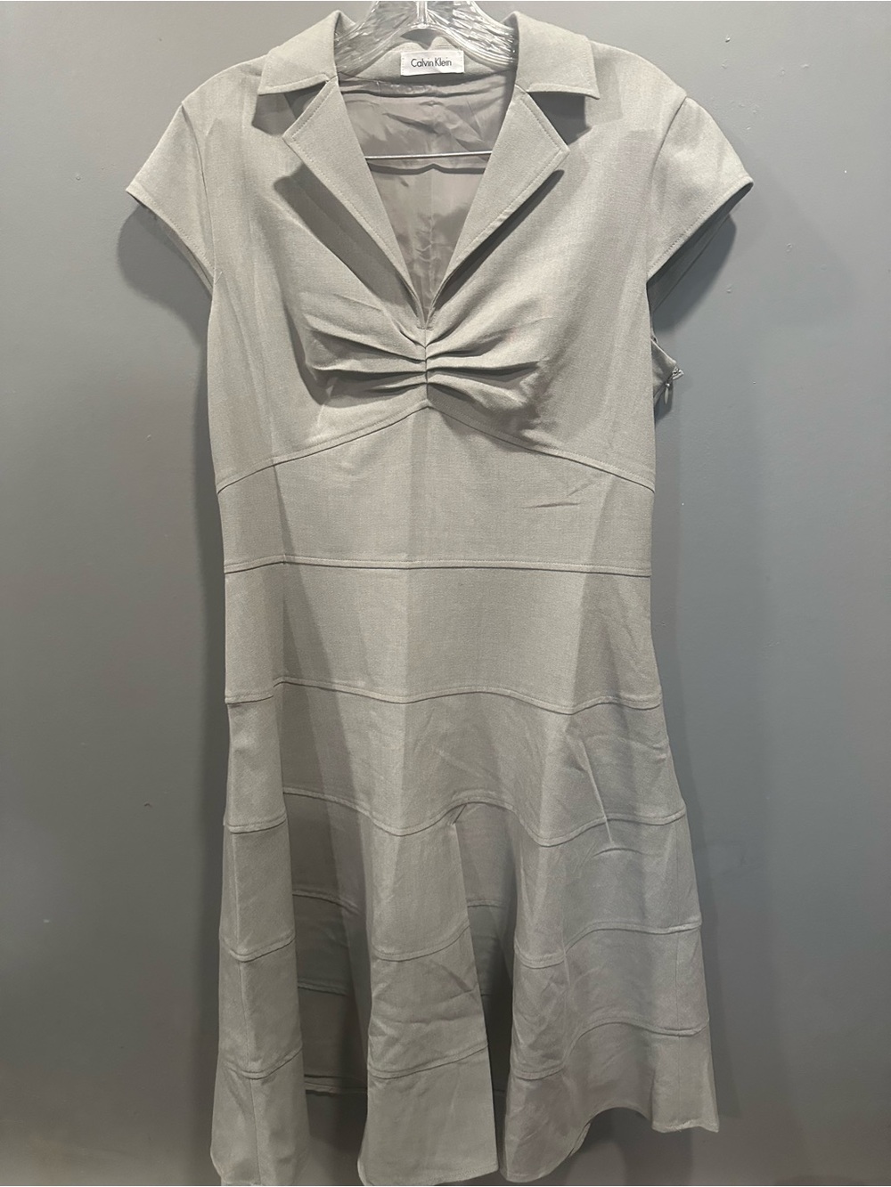 Calvin Klein Gray Midi Dress Like New
